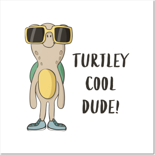 Turtley Cool Dude, Funny Cool Turtle Posters and Art